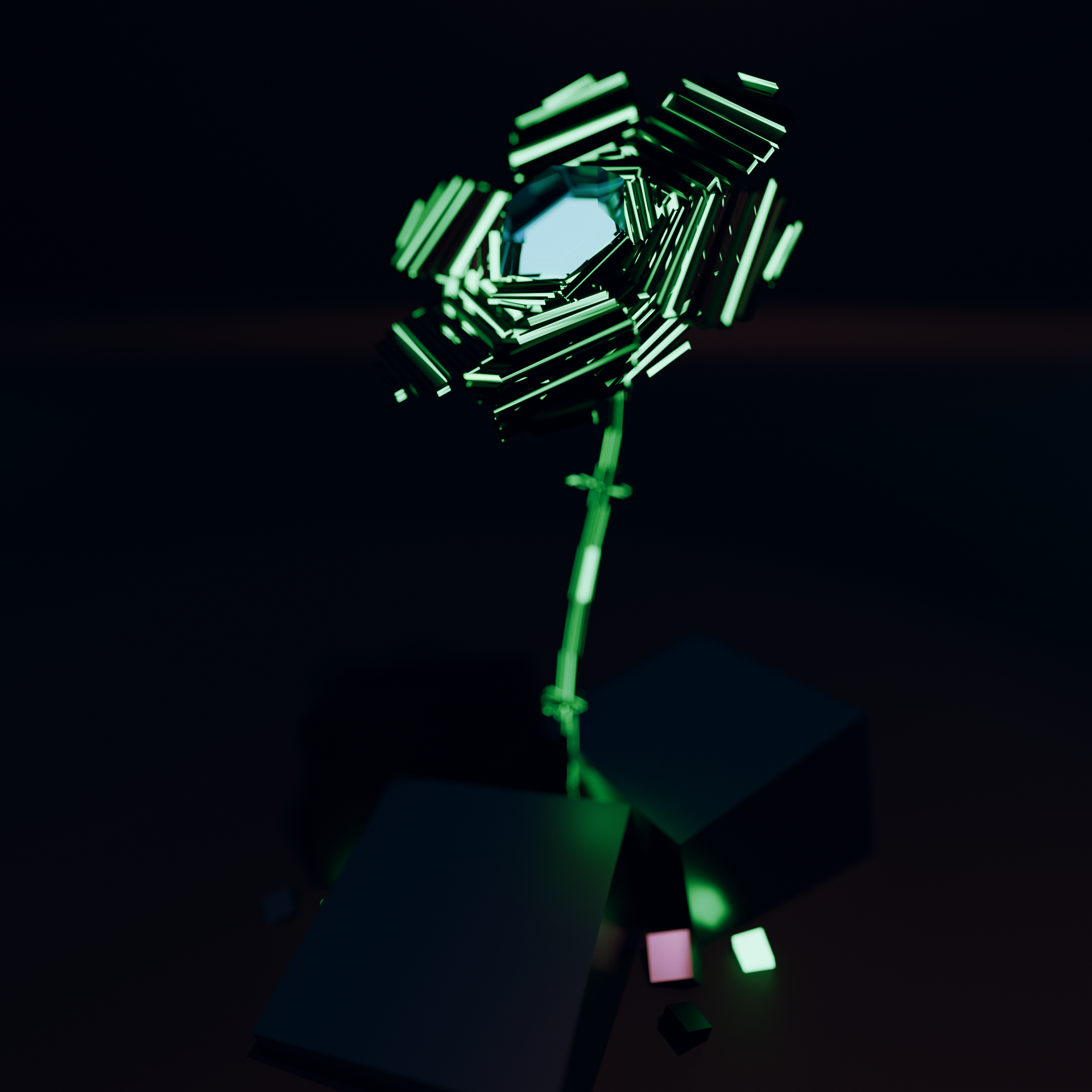 procedural cyberpunk flower